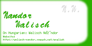 nandor walisch business card